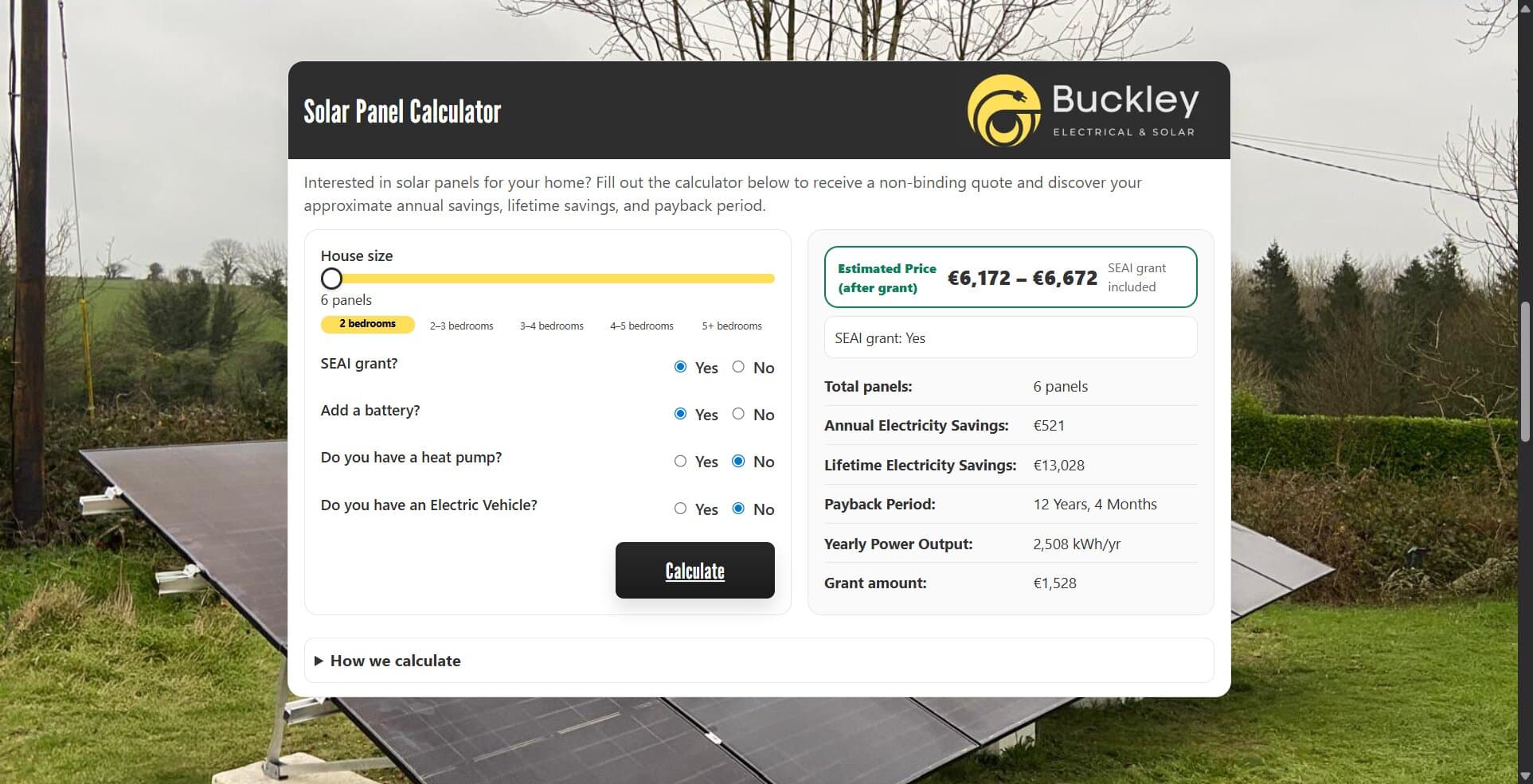 Solar calculator showcase